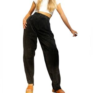 Wilson’s Maxima Black Suede Highwaist Tapered Pants Size 12